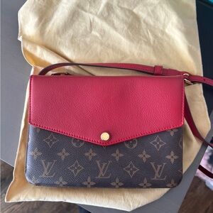 Louis Vuitton two-tone red and LV crossbody bag